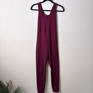 Noli Vixen Maroon Jumpsuit Strappy Open Back Sleeveless Active One Piece